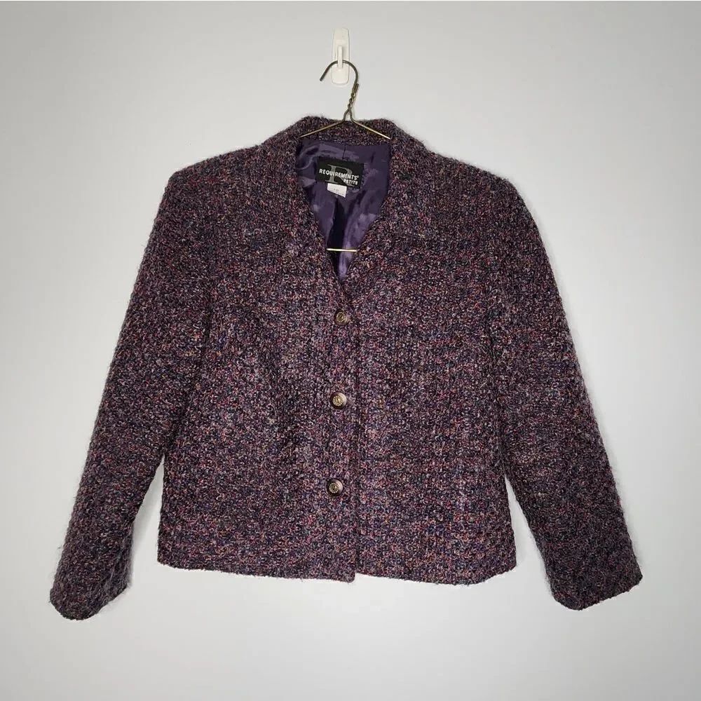 This vintage blazer from Requirements is a must-have for any fashion-forward wom